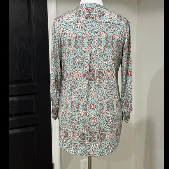 Cato Terracotta and Teal Mandala Medallion Print Top Blouse Shirt Size Large - Picture 3 of 3